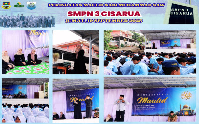 Peringatan Maulid Nabi Muhammad SAW di SMPN 3 Cisarua Meneladani Akhlak Mulia Rasul.